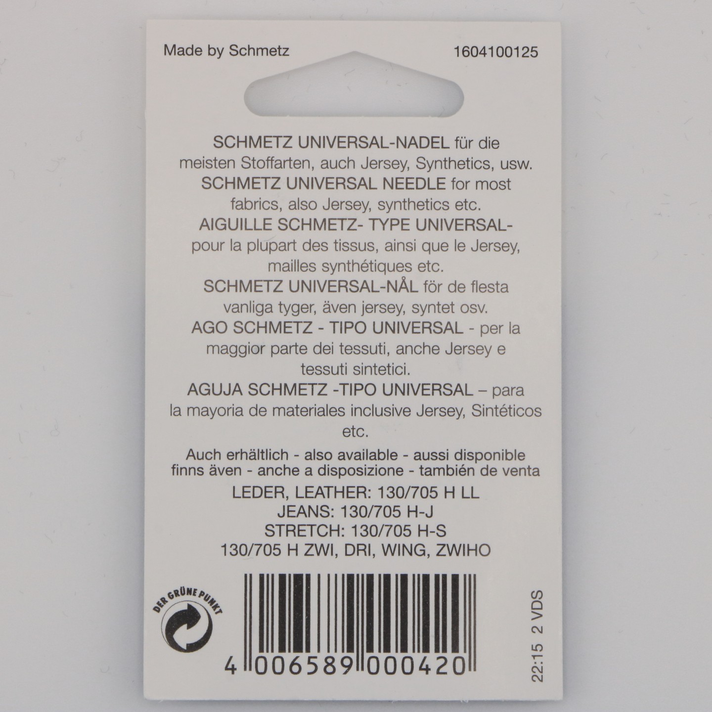 Aiguille Universelle NM 90 130/705 H pour tissus moyens à épais