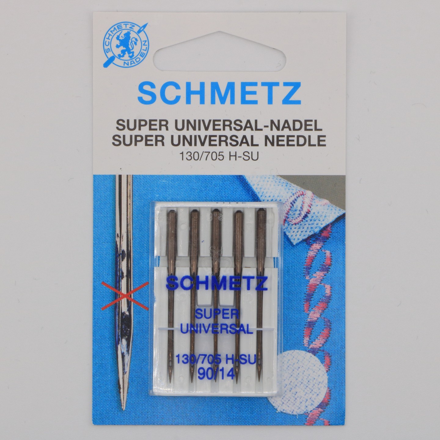 Aiguille Super Universelle NM 90 130/705 SU pour tissus difficiles et matières collantes