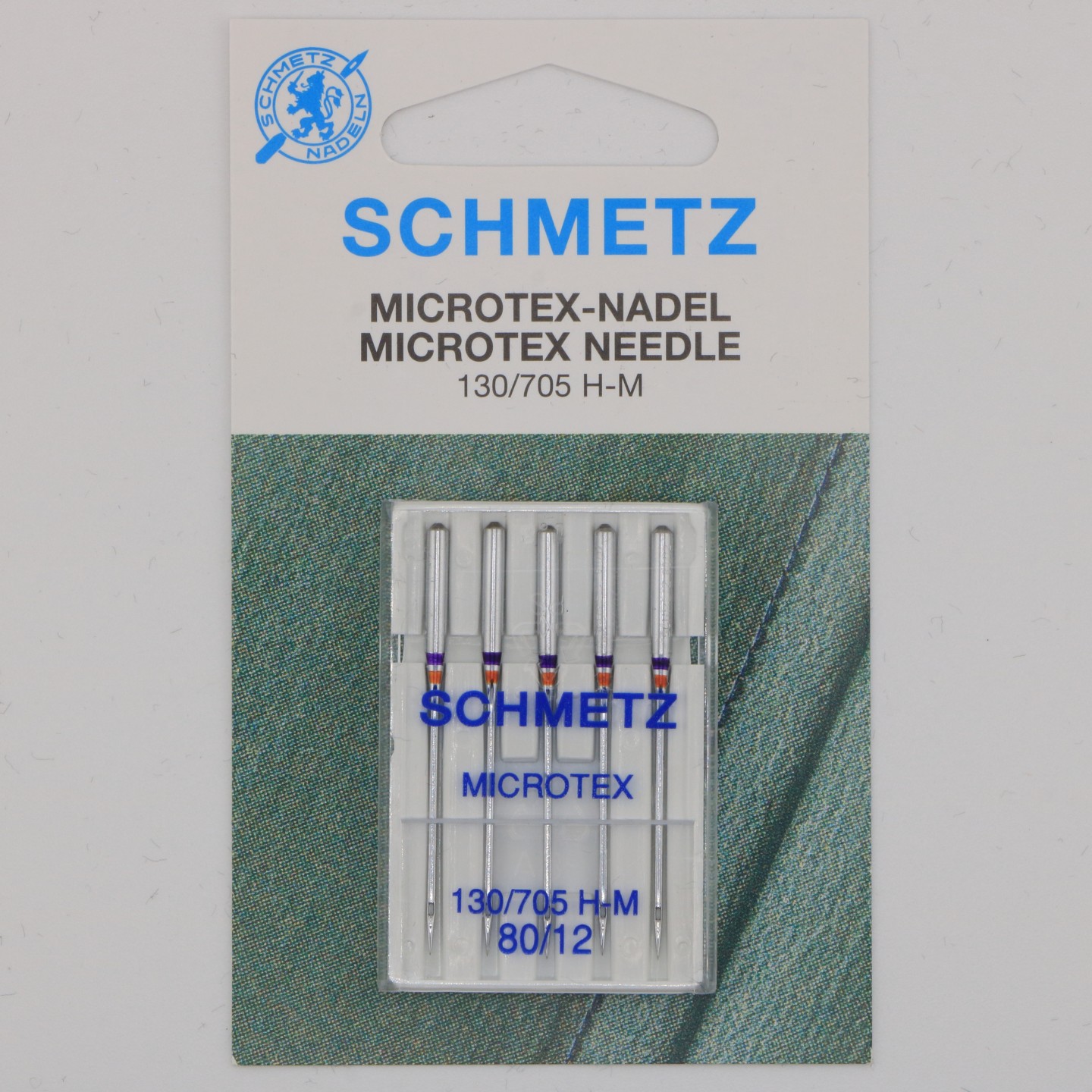 Aiguille Microtex NM 80  130/705 H M pour tissus fins à moyens et matières délicates