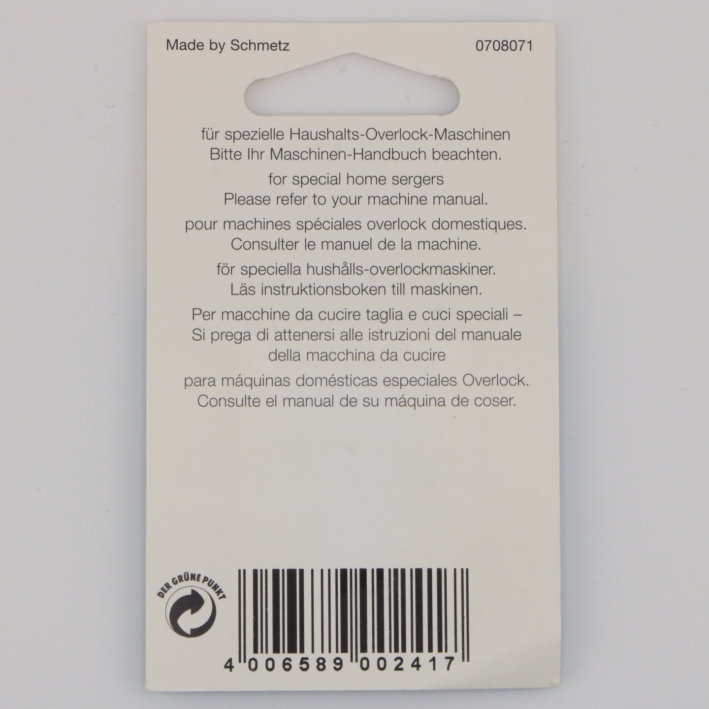 Aiguille Overlock ELx705 CF SUK NM 90  pour maille épaisse et tissus très extensibles