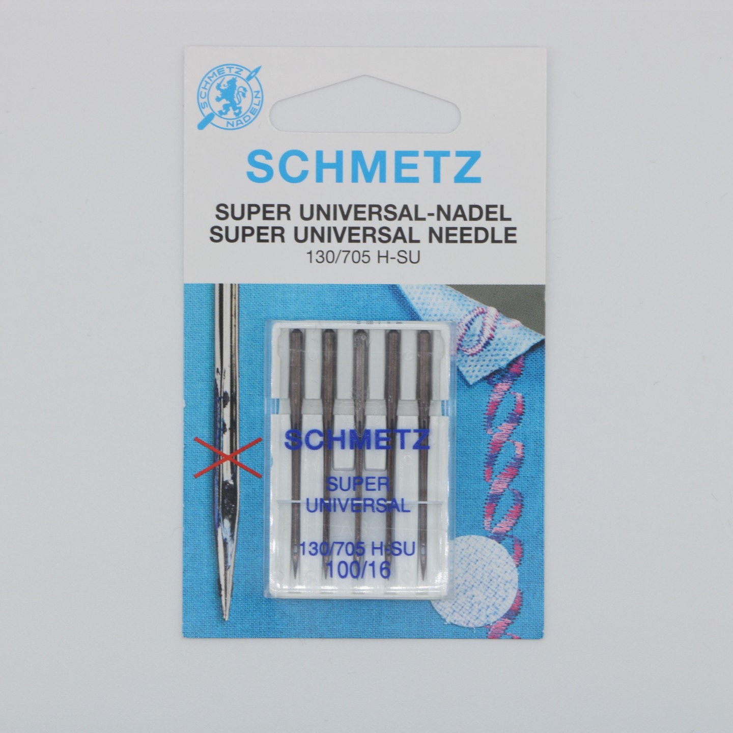 Aiguille Super Universelle NM 100  130/705 SU pour tissus difficiles et matières collantes